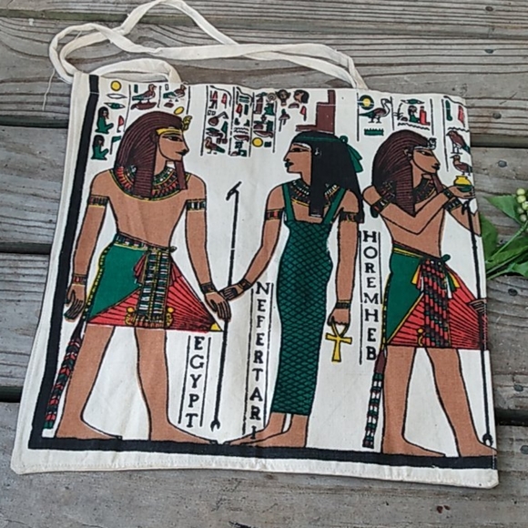 Egyptian themed canvas tote - Picture 2 of 2
